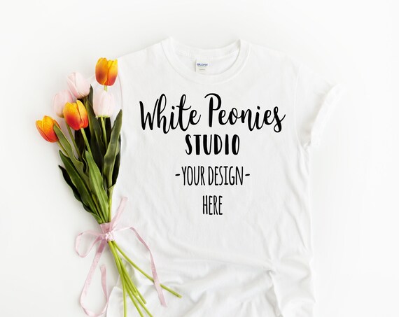 Gildan 500 White Shirt Mockup Spring Mockup