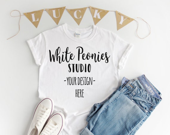 Gildan 500 Shirt Mockup White Gildan St