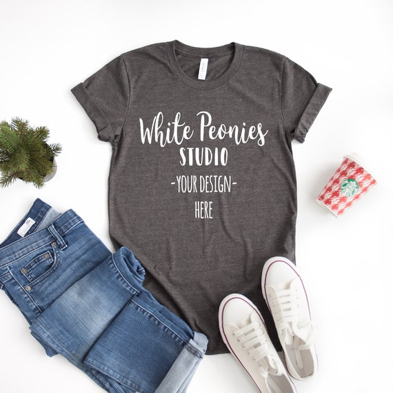 Dark Grey Heather Bella Canvas 3001 Mockup Christmas Mock Dark Grey Heather Bella Canvas 3001 Mockup Christmas Mock