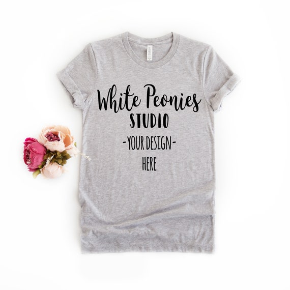 Bella Canvas 3001 Shirt Mockup Athletic Heather Shirt Digital