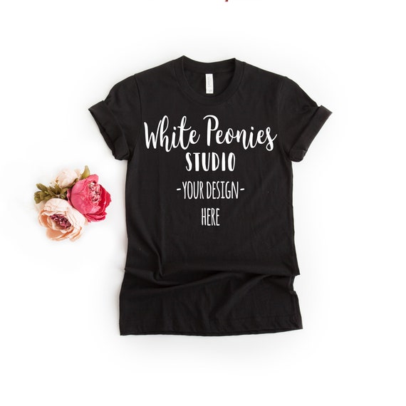 Bella Canvas 3001 Shirt Mockup Black Bella Canvas Shirt