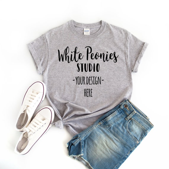 Sport Grey Flat Lay Mock Up Gildan 500 Sport Grey Flat Lay Mock Up Gildan 500