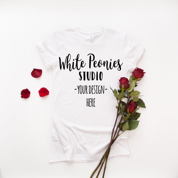Bella Canvas 3001 White Bella Canvas Mockup Flat Lay