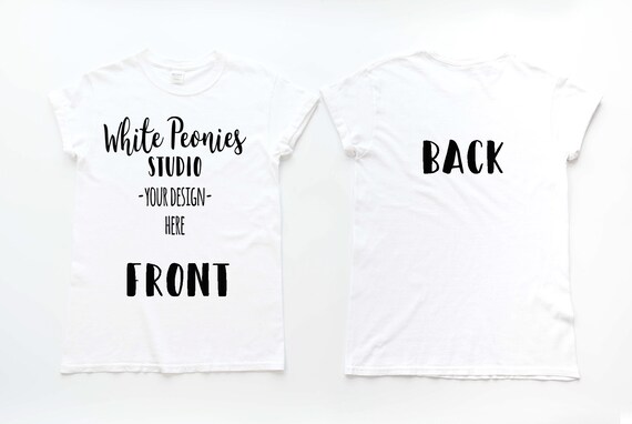 Front And Back Mockup Gildan 500 White Shirt Front And Back Mockup Gildan 500 White Shirt