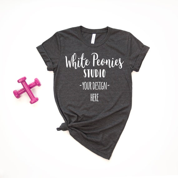 Bella Canvas 3001 Mockup Shirt Dark Grey Heather Shirt