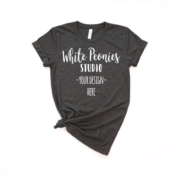 Shirt Mockup Dark Grey Heather Shirt Bella Canvas 3001 Shirt Mockup Dark Grey Heather Shirt Bella Canvas 3001