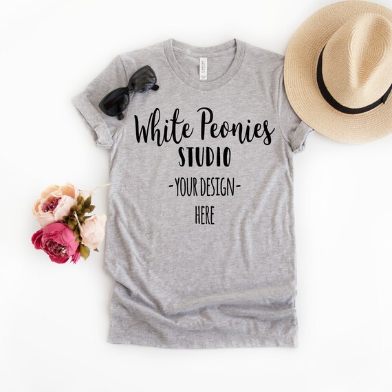 Bella Canvas 3001 Shirt Mockup Athletic Heather Shirt Shirt Etsy