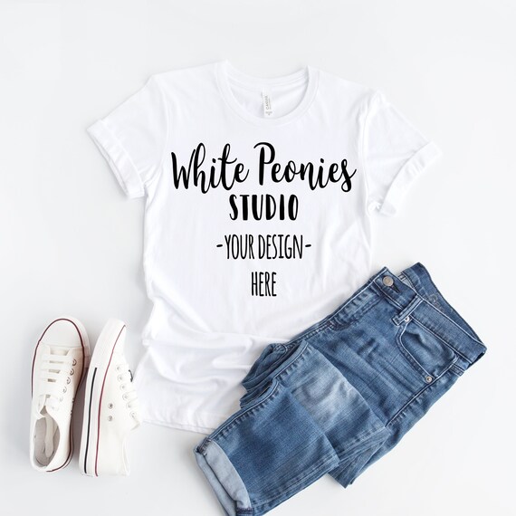 Download White Tshirt Mockup Bella Canvas Mockup Shirt Mockup Etsy