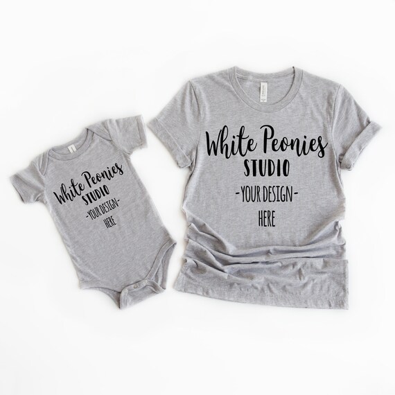 Bella Canvas 3001 And 3001b Mockup Mommy And Me Mockup Etsy