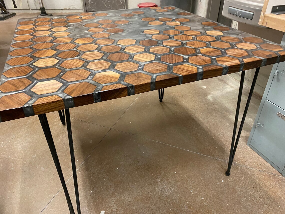 Geometric Epoxy Table Etsy