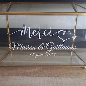 Sticker merci  thème voyage pour urne mariage .Autocollant merci, thème voyage