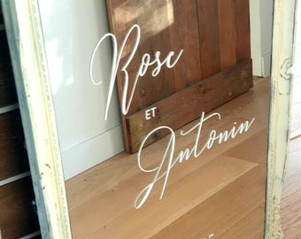 Stickers pour miroir mariage. Lot stickers de bienvenue au mariage