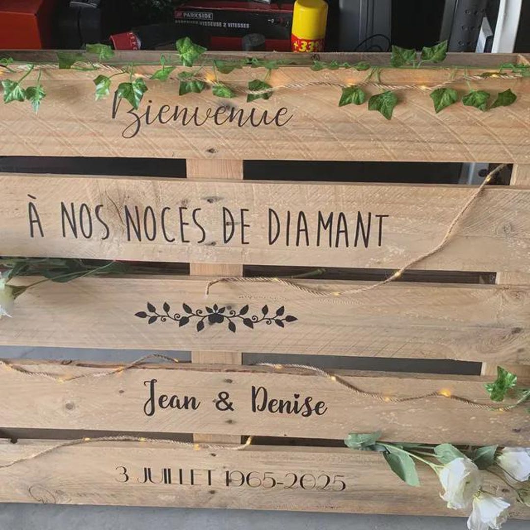 Panneau Bienvenue Mariage Palettenull