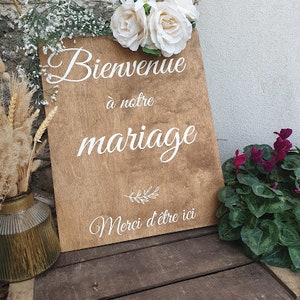 Pegatinas de carteles de bienvenida. Set de pegatinas o panel de madera para boda.
