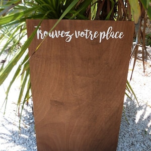 Sticker Plan de table,  " trouvez votre table", find your seat à personnaliser