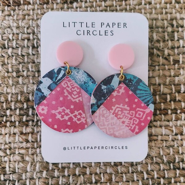 Decoupage Earrings Etsy