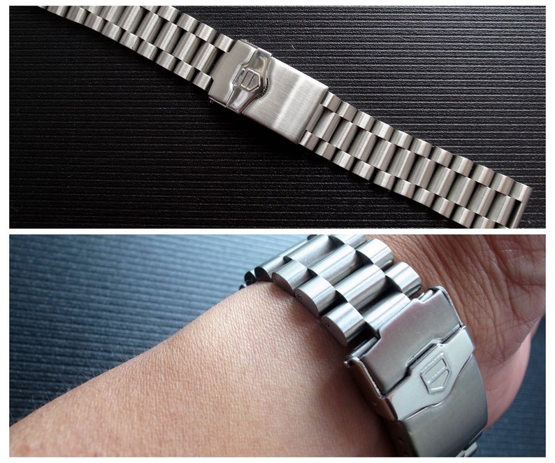 Tag Heuer 20mm 22mm Steel bracelet with steel deployment clasp Etsy