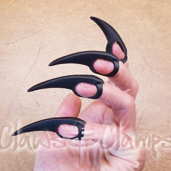 Anillos de garra (ABS negro, estilo Wolfcat). Excelentes para cosplay, juegos eróticos para adultos y BDSM. (Publicación publicada nuevamente después de que Etsy lo desactivara)