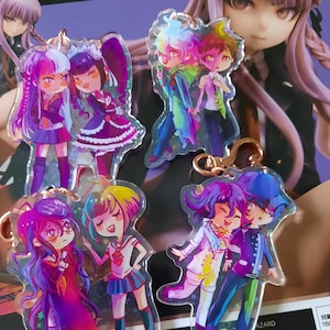 Semi Preorder| 3” Danganronpa Double-Sided Holographic Couples Charms