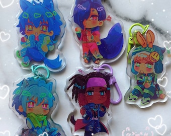 DRAMAtical Murder: 2.5 inch Glitter Epoxy Charms