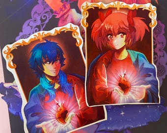 10cm Yaoi and Yuri Jesus Stickers - Sacred Heart Dramatical Murder/Madoka Magica