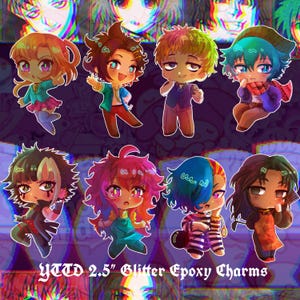 Your Turn To Die: 2.5 inch Glitter Epoxy Charms