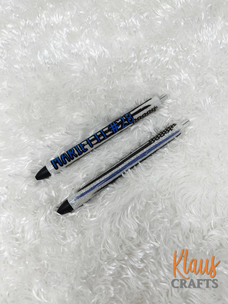 Made to Order Thin Blue Line Pen, Personal Refillable Gel Pen! Blue ...