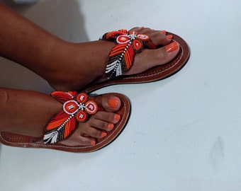 ON SALE:Beaded sandals/sandals women leather/African Beaded sandals/sandals women/leather sandals women/summer sandals/mothers day gift.