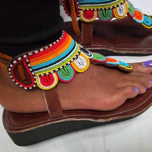 ON SALE African Maasai Sandals , Assorted African Sandals , Bulk Sandals ,  12 Pairs Sandals. 