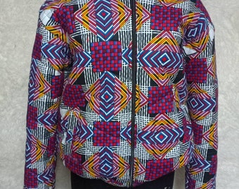 Unisex winter jacket African print jacket,winter jacket,kente   jacket,handmade heavy  jacket, purple print kentes winter ,birthday gift,