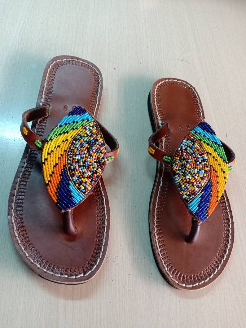 beaded black sandals