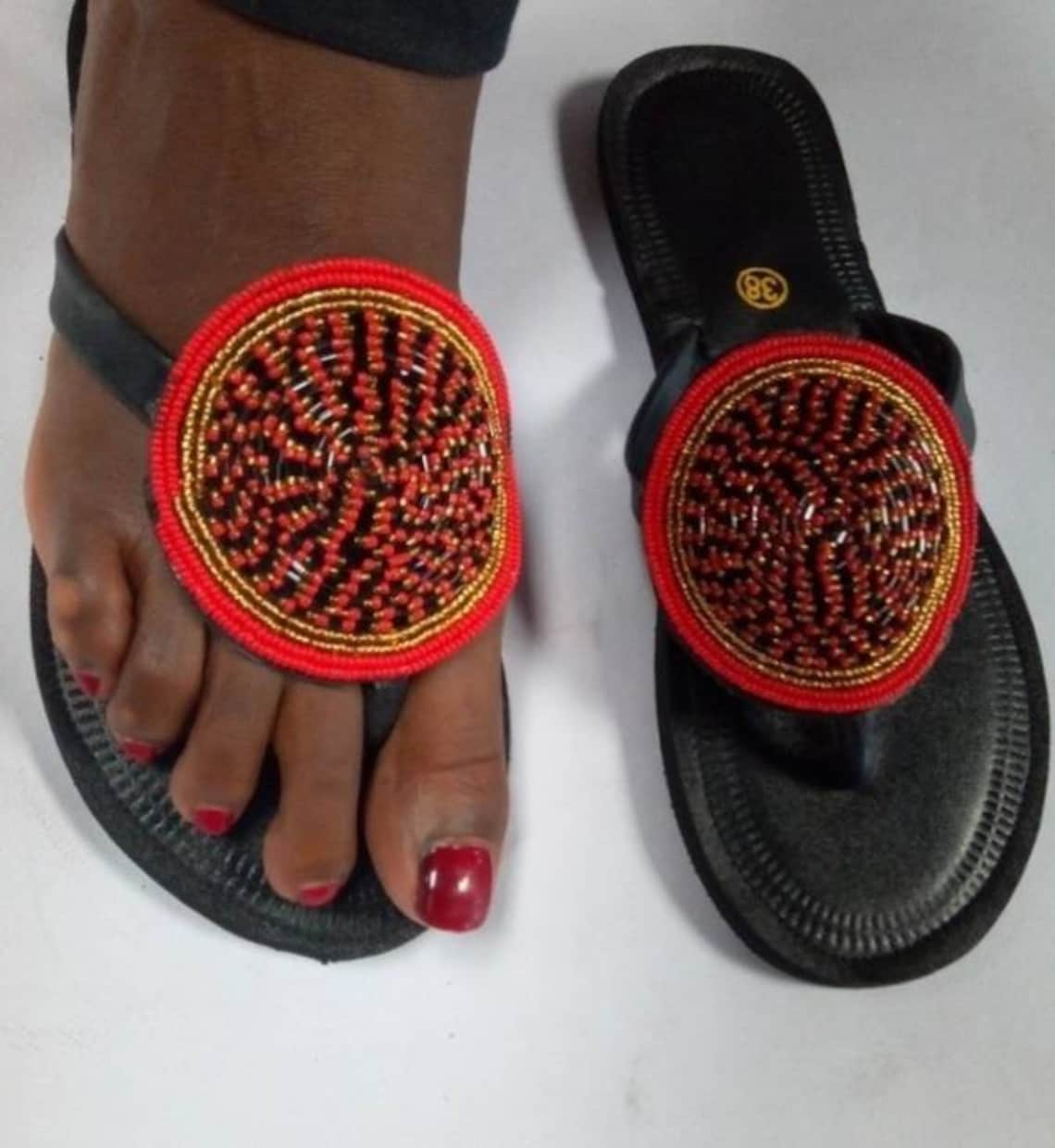 African beaded sandals women sandals summer sandals evening | Etsy