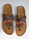 Handmade African Beaded Sandals/Authentic Maasai-Style Leather Flip-Flops Women/Boho Beach Sandals/Comfortable Summer Sandal African Gifts product logo