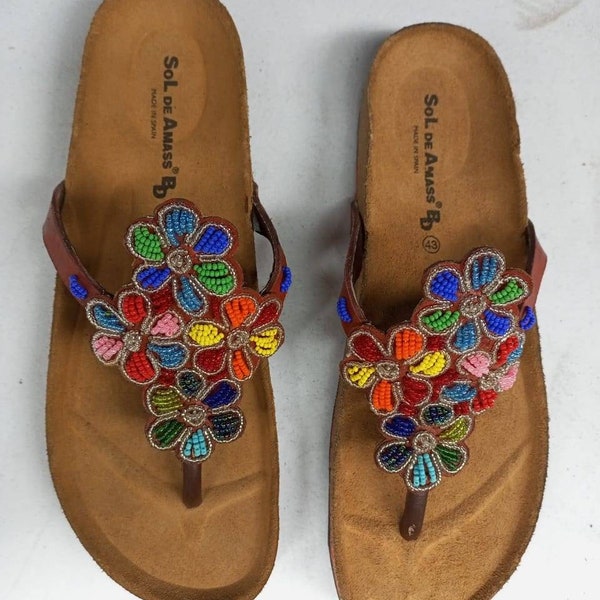 ON SALE:Beaded sandals/sandals women leather/African Beaded sandals/sandals women/leather sandals women/summer sandals/mothers day gift.