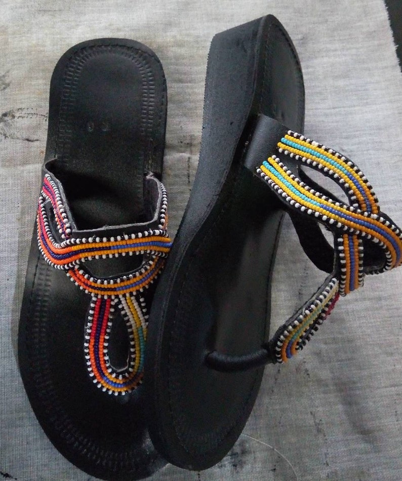 African Beaded Sandalswomen Shoes Maasai Sandals kenyan Etsy
