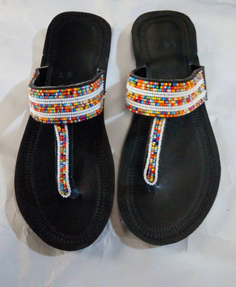 African Sandals Women Sandals Masai Sandals Flat Shoes - Etsy