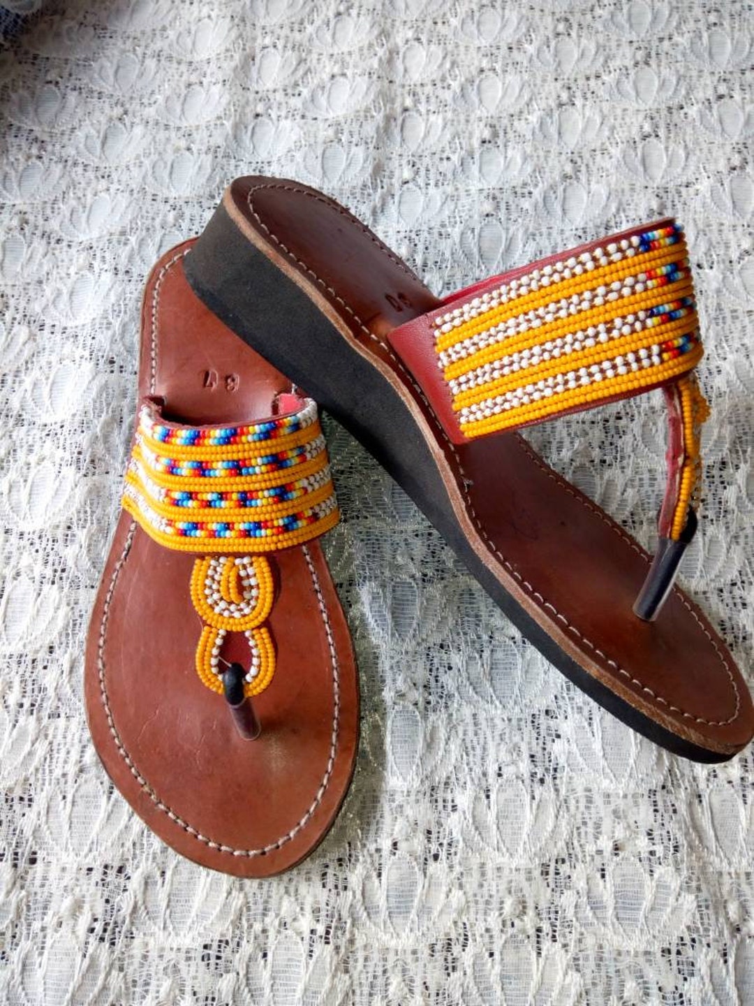 ON Sale:african Maasai Sandalshandmade Sandals African - Etsy