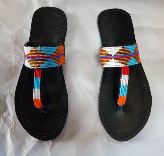 ON Sale:african Sandalsbeaded Women Sandals Masai Sandals | Etsy