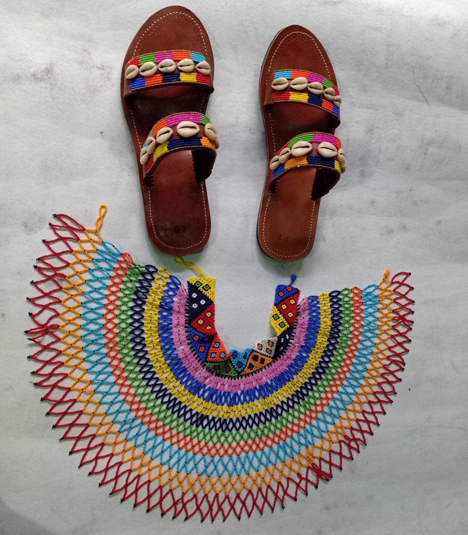 beaded black sandals