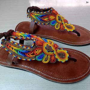 ON SALE:Beaded sandals/sandals women leather/African Beaded sandals/sandals women/leather sandals women/summer sandals/mothers day gift.