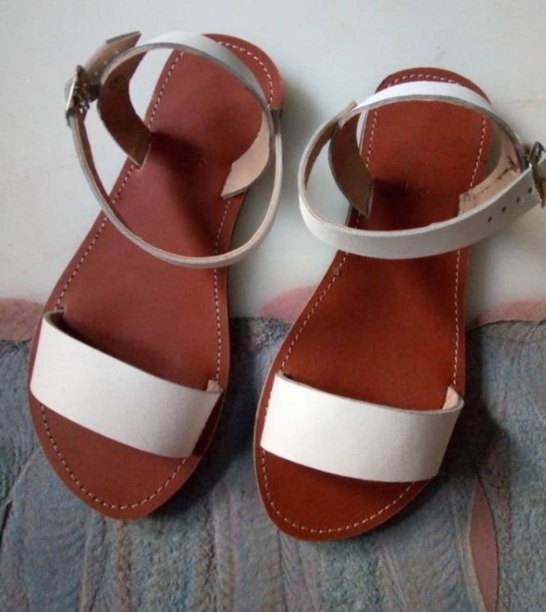 African White Leather Sandals Women Sandals African Leather - Etsy