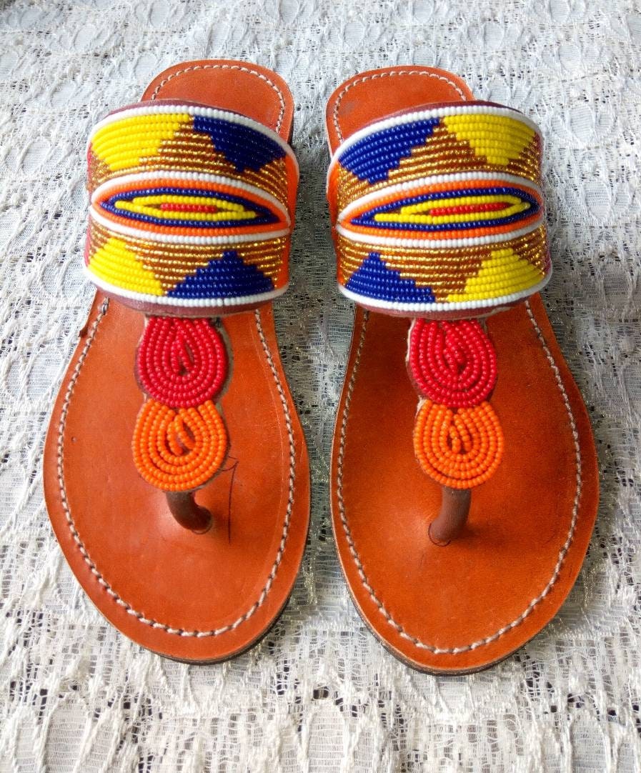 ON Sale:african Maasai Sandalshandmade Sandals African | Etsy