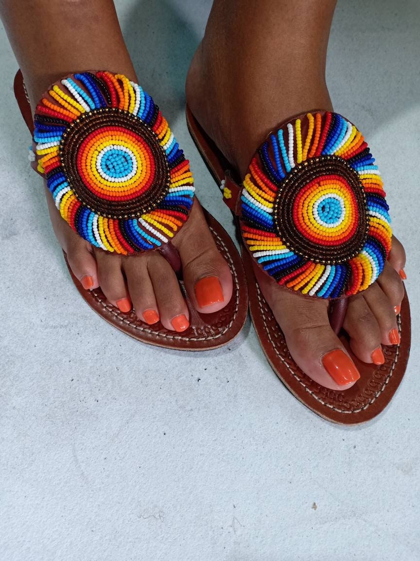 Summer Africa Leather Sandalsbrown Sandalswomen Sandals - Etsy