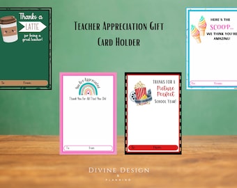 Teacher Appreciation Gift Card Holder Bundle