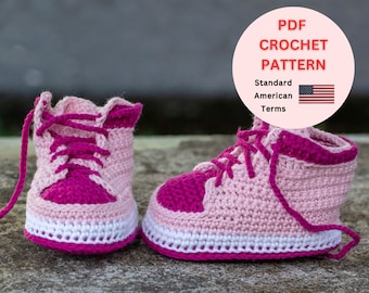 Crochet Baby Sneakers PDF Pattern: Booties, Slippers (0-9 Months)