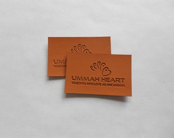 Custom Embossed PU Leather Labels for Clothing (MOQ 1000pcs)