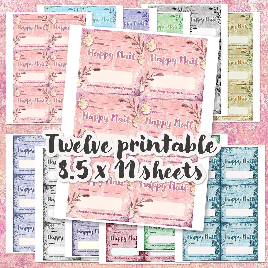 Mail Insert Designs Happy Mail Inserts, Printable Happy Mail Tag Inserts, Happy Mail ...