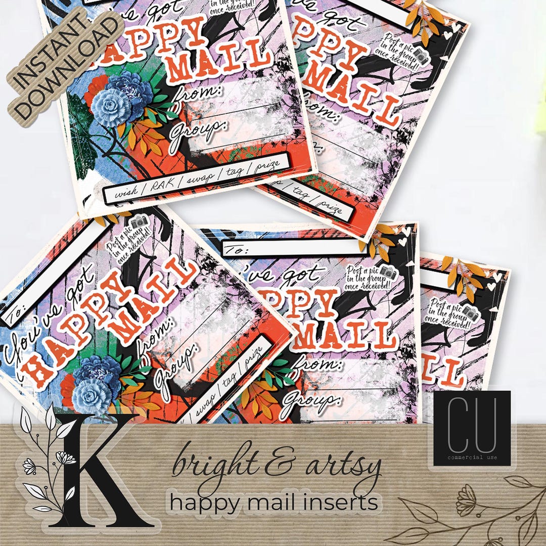 Mail Insert Designs Nature Themed Happy Mail Inserts, Swap Group Mailer (digital Download ...