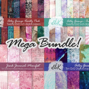 Digital Scrapbook Paper Bundle - Collage Paper - Junk Journal Kit - Art Journaling - Printable Digital Paper  - Instant Download - Digiscrap