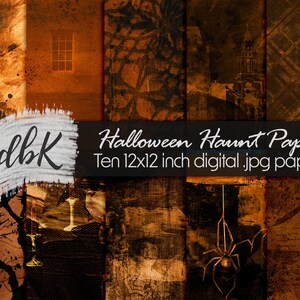 Halloween Digital Papers, Witch Junk Journal Kit, Haunted House Backgrounds, Art Journal Ephemera, Junk Journal Supplies, Printable kit